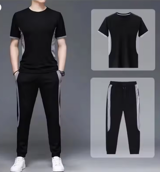 Ice Cool Men's 2 Piece Set Lightweight Flexible Thin Quick Dry Summer Fashion Classic Shorts Casual Tracksuit