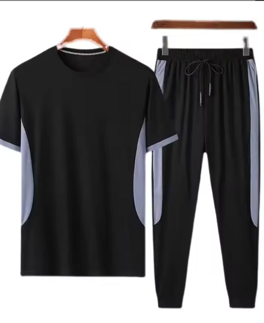Ice Cool Men's 2 Piece Set Lightweight Flexible Thin Quick Dry Summer Fashion Classic Shorts Casual Tracksuit